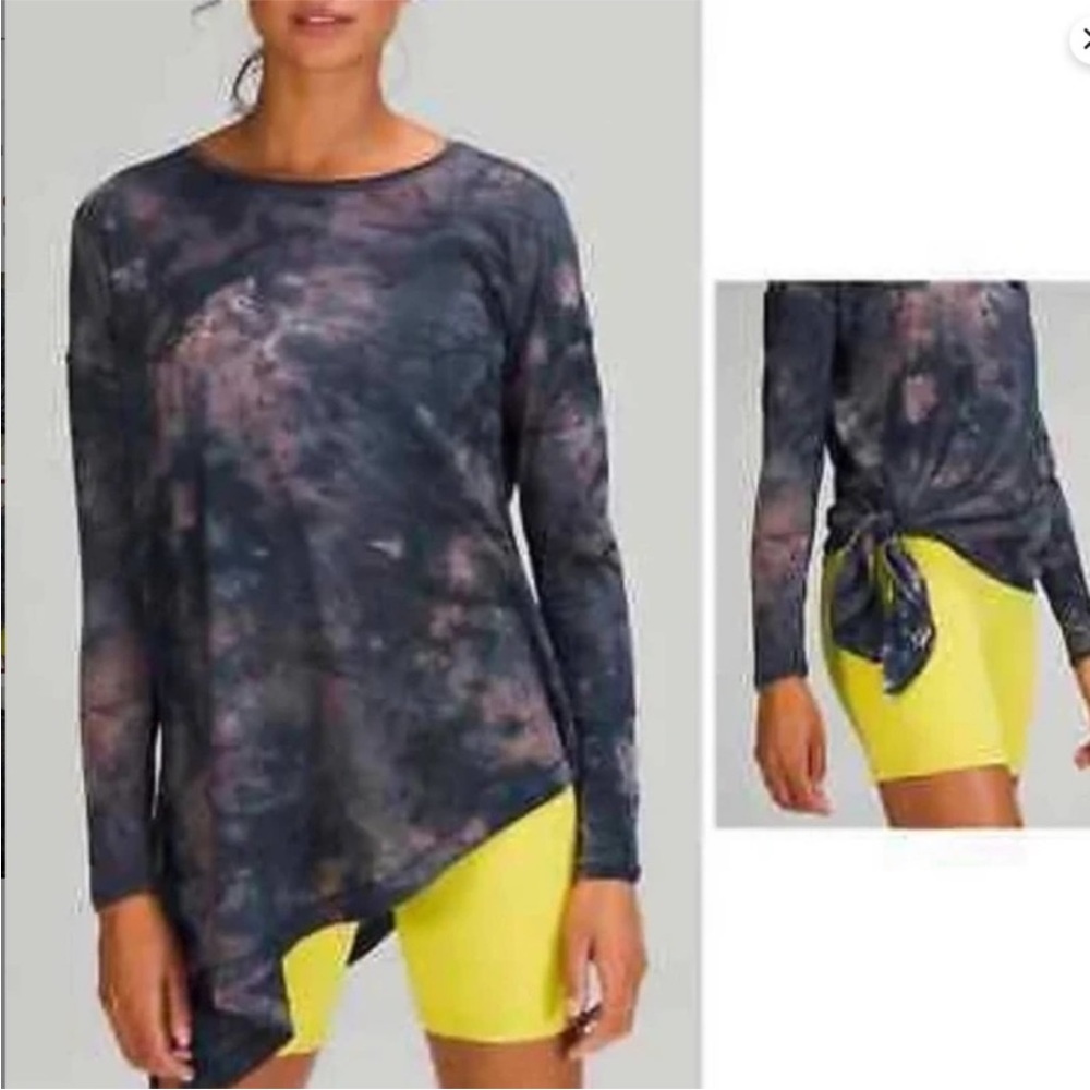 Lululemon To The Point Blue Tie Dye Asymmetrical Top - Diamond Dye - Size 6